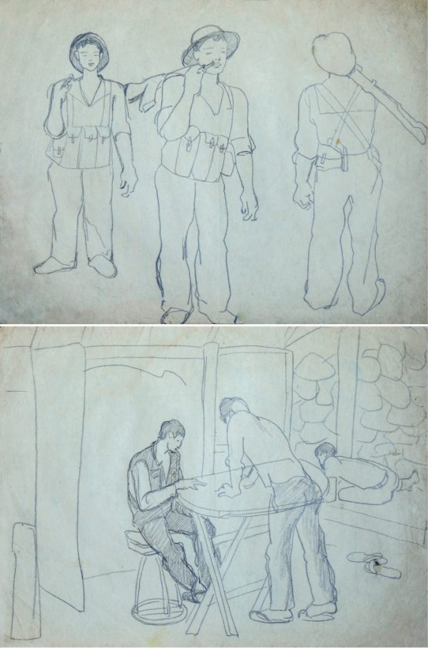 <em></noscript>Ký hoạ chiến tranh 20</em> (mặt trước & mặt sau)